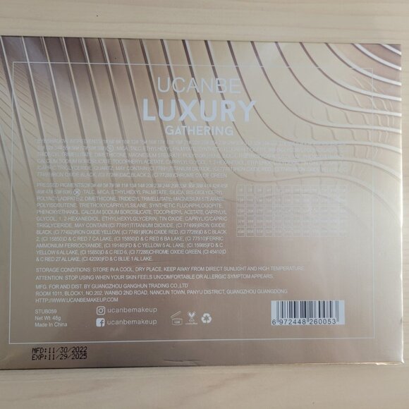 UCANBE Luxury Gathering 60 Color Pressed Eyeshadow Palette & 15 pc Brush Set NEW - Picture 2 of 5
